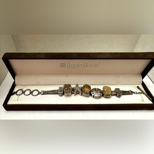 Lori Bonn Bonn Bonns Sterling Silver Slider Charm Bracelet Sea Themed